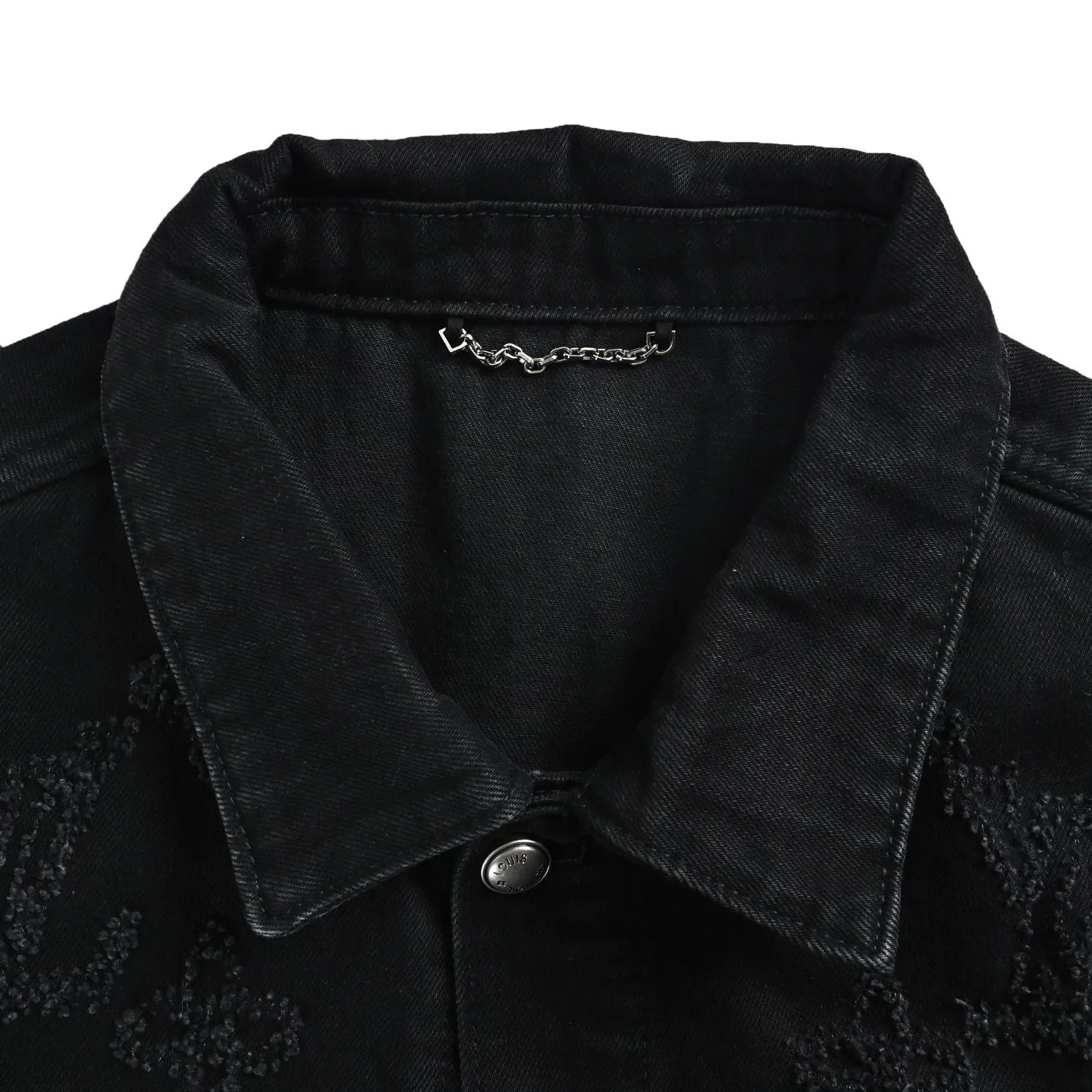 Louis Vuitton 26ss embroidered ripped logo denim jacket